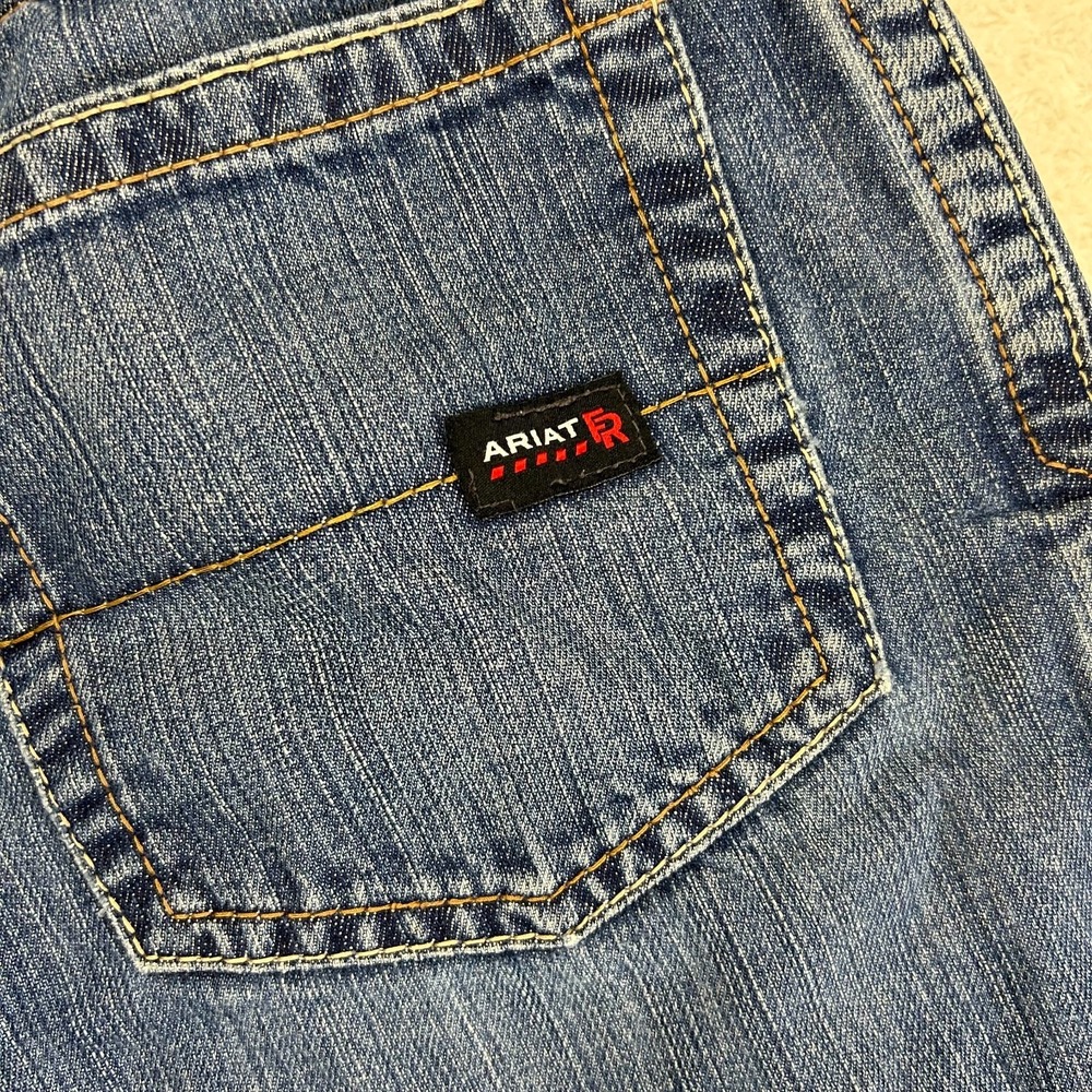 Ariat FR M4 Bootcut Jeans Mens 32x32 Blue Denim Relaxed Fit Western Workwear - Picture 8 of 16